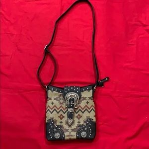 Crossbody bag with crystal accent